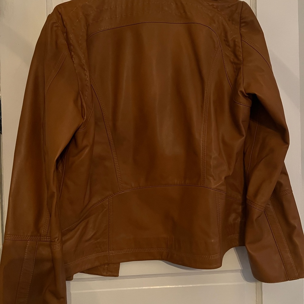 Quince Rich Brown Leather Jacket - Picture 3 of 4